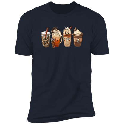 Horror Movie Halloween Coffee Late Premium Short Sleeve Tee