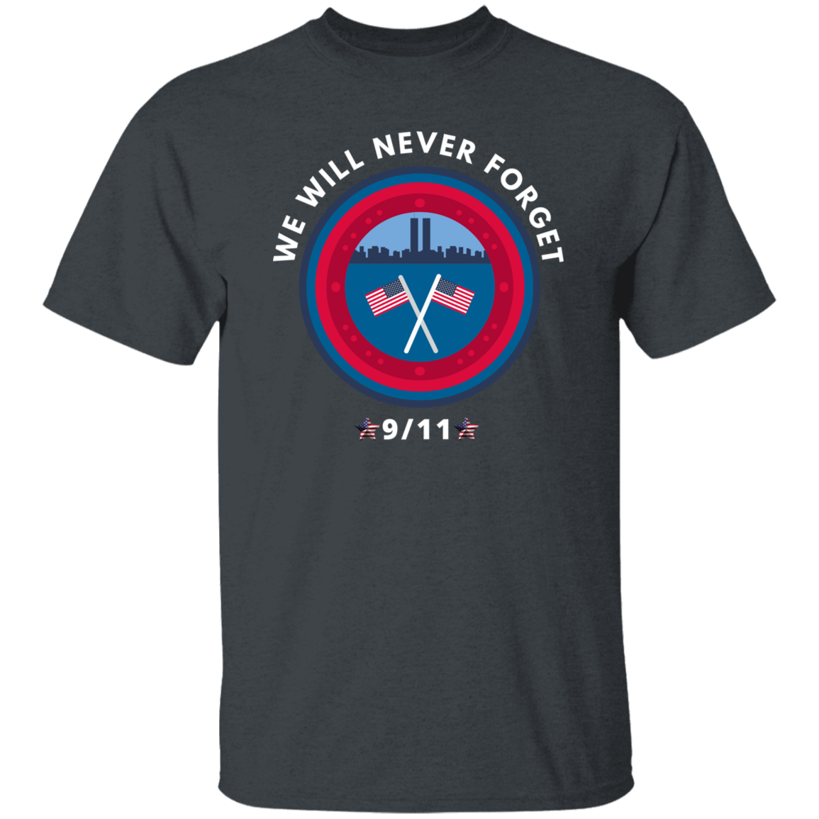 NEVER FORGET AMERICAN FLAG UNISEX   T-Shirt