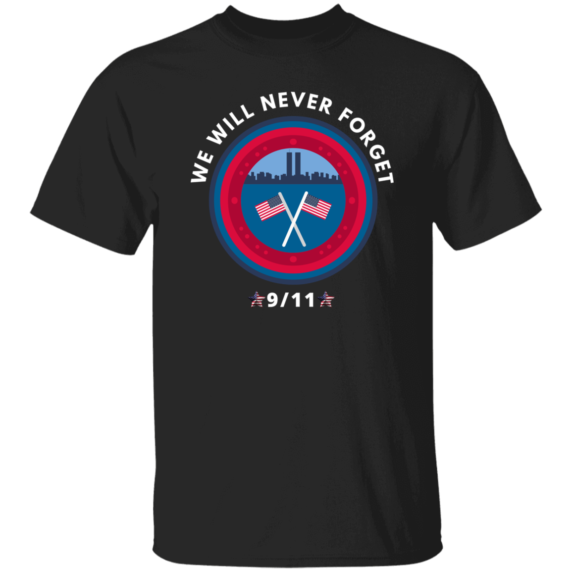 NEVER FORGET AMERICAN FLAG UNISEX   T-Shirt