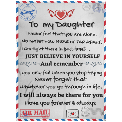 Daughter Fleece Blanket 60x80 Graduation  Gift from Mom or dad