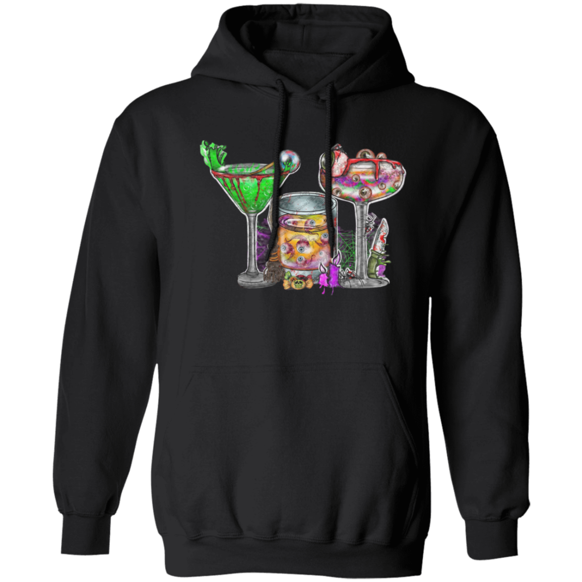 Horror Movie Halloween Drink Pullover Hoodie