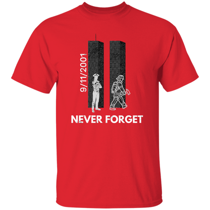 Police Firefighter Tribute Never Forget unisex T-Shirt