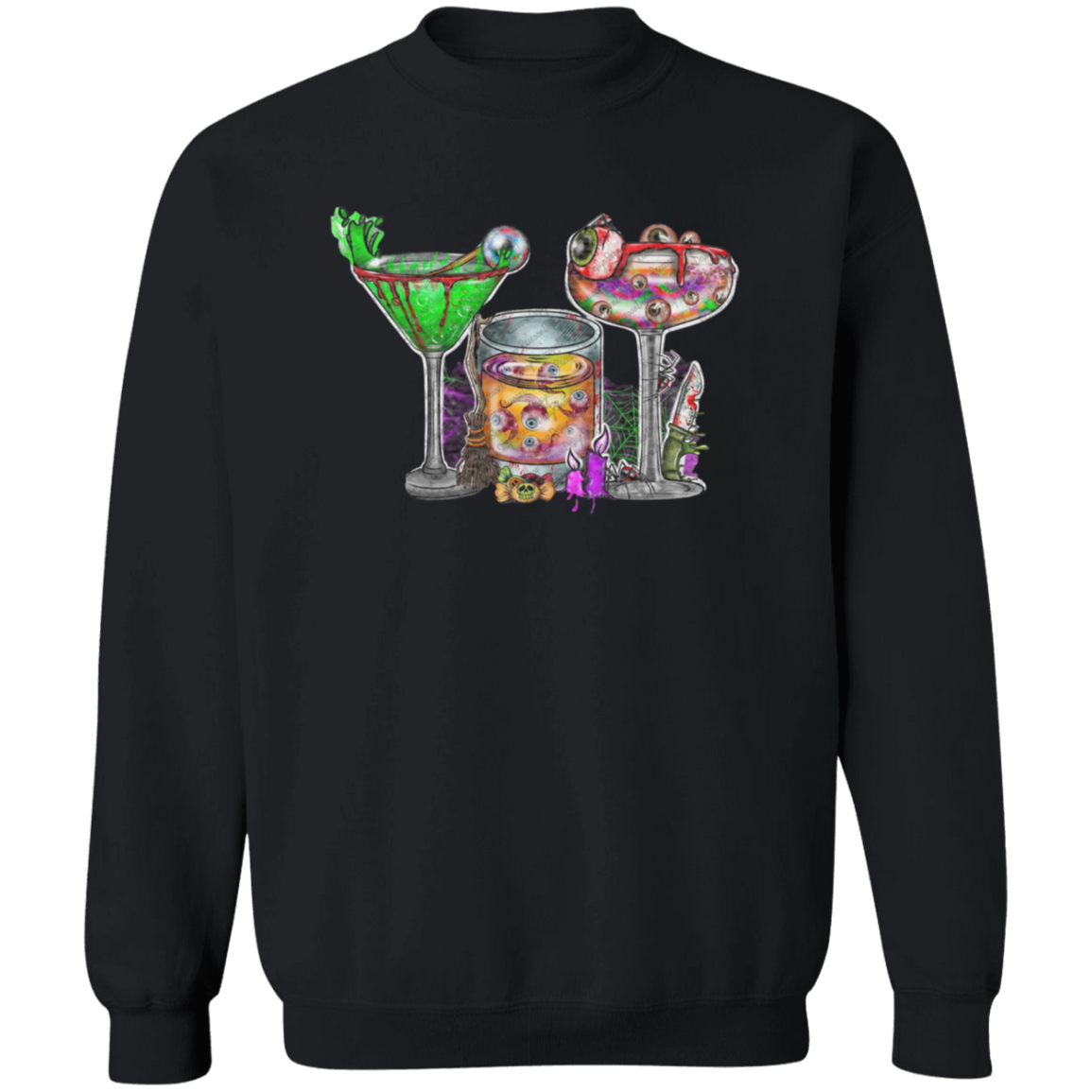 Horror Movie Halloween Drink Pullover Crewneck Sweatshirt