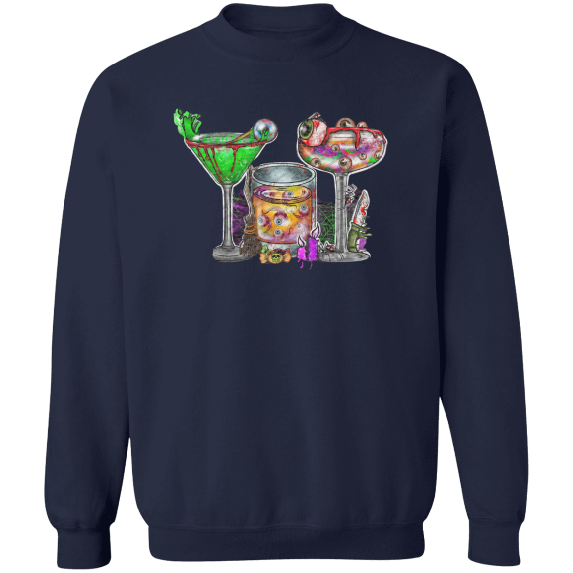 Horror Movie Halloween Drink Pullover Crewneck Sweatshirt