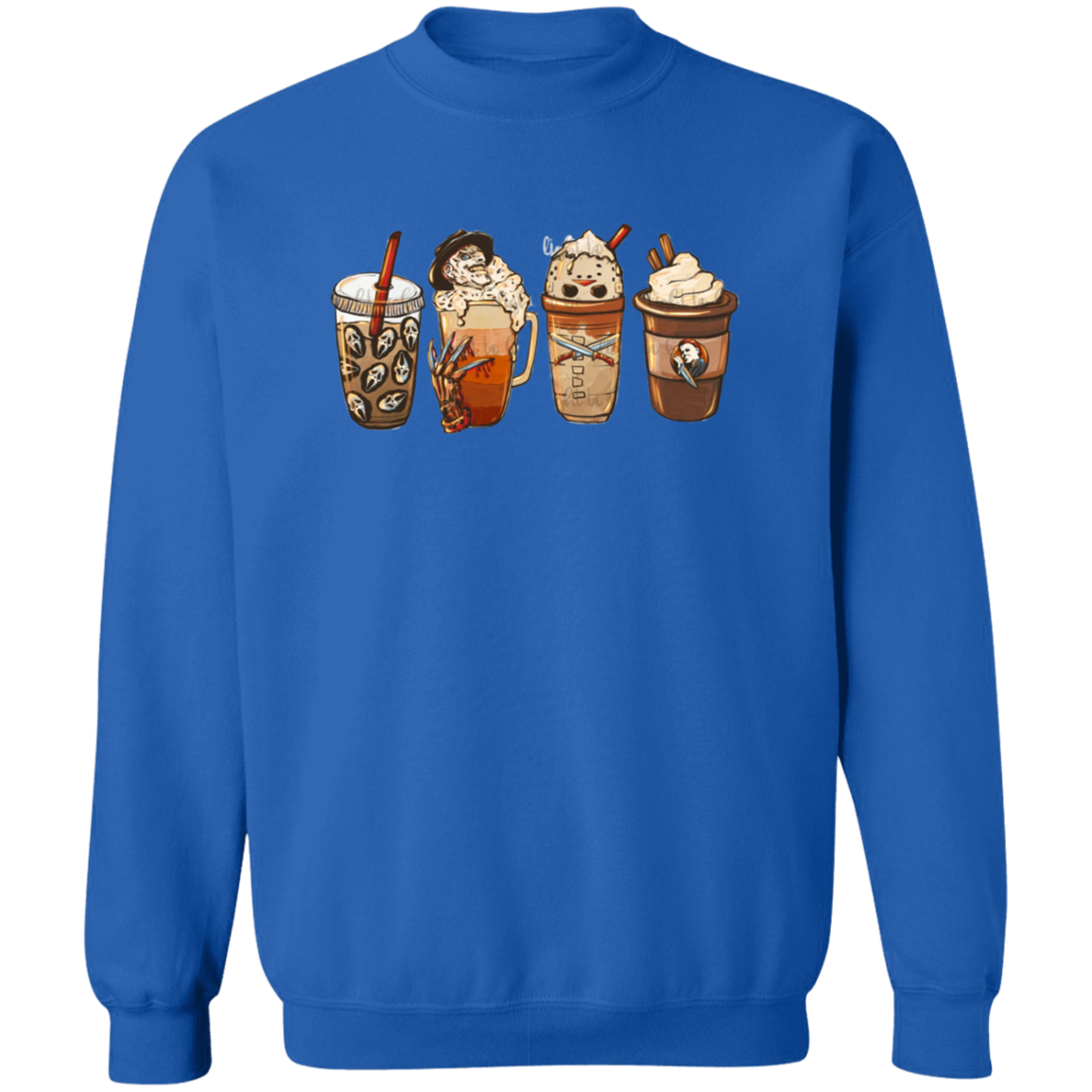 Horror Coffee Late Halloween  Pullover Crewneck Sweatshirt