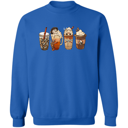 Horror Coffee Late Halloween  Pullover Crewneck Sweatshirt