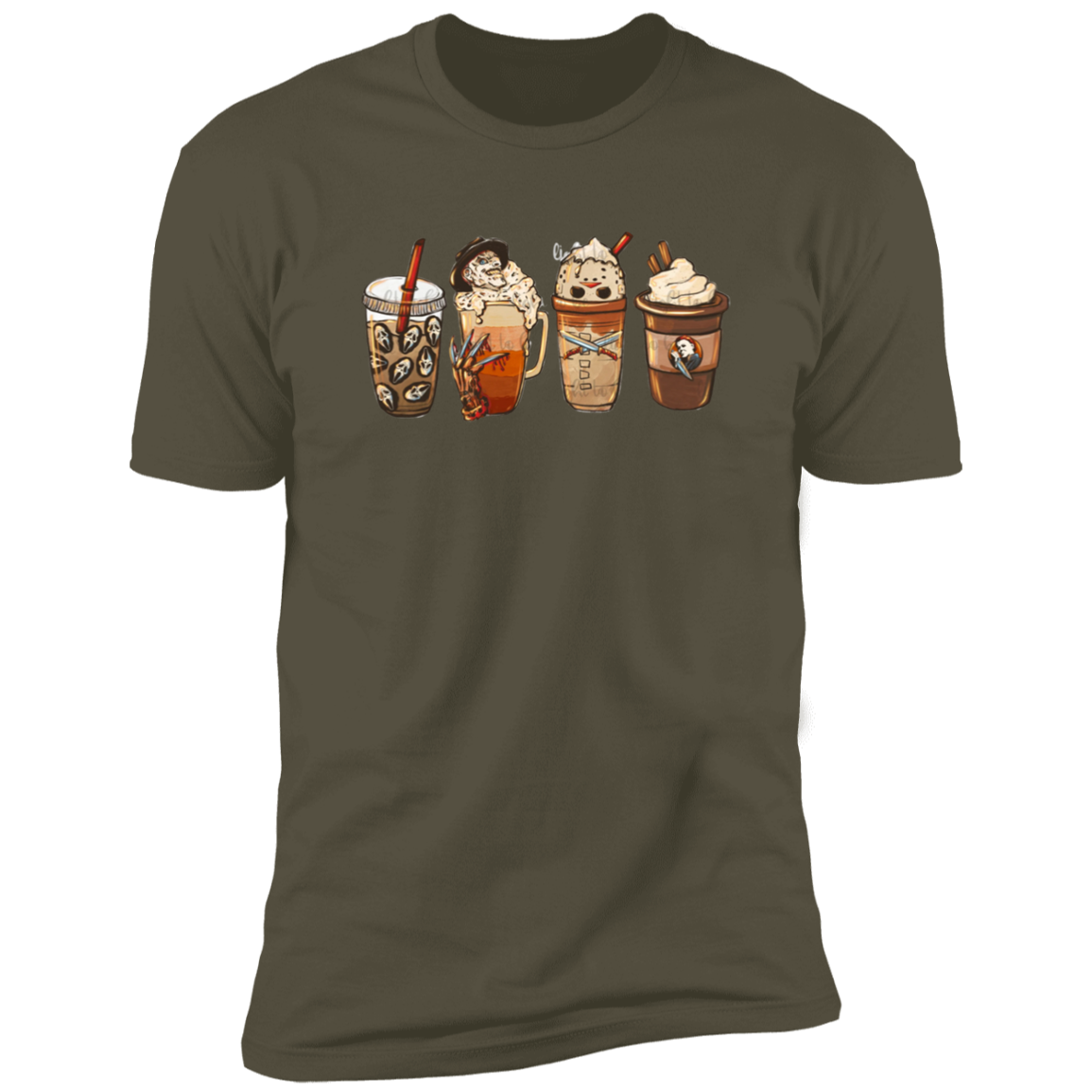 Horror Coffee Late Halloween  Premium Short Sleeve Tee