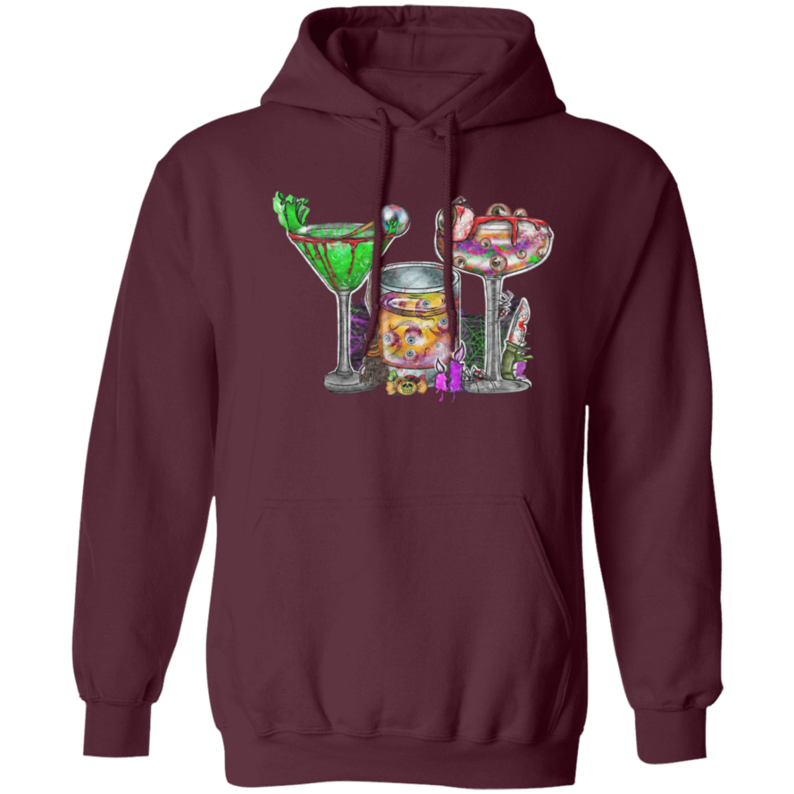 Horror Movie Halloween Drink Pullover Hoodie