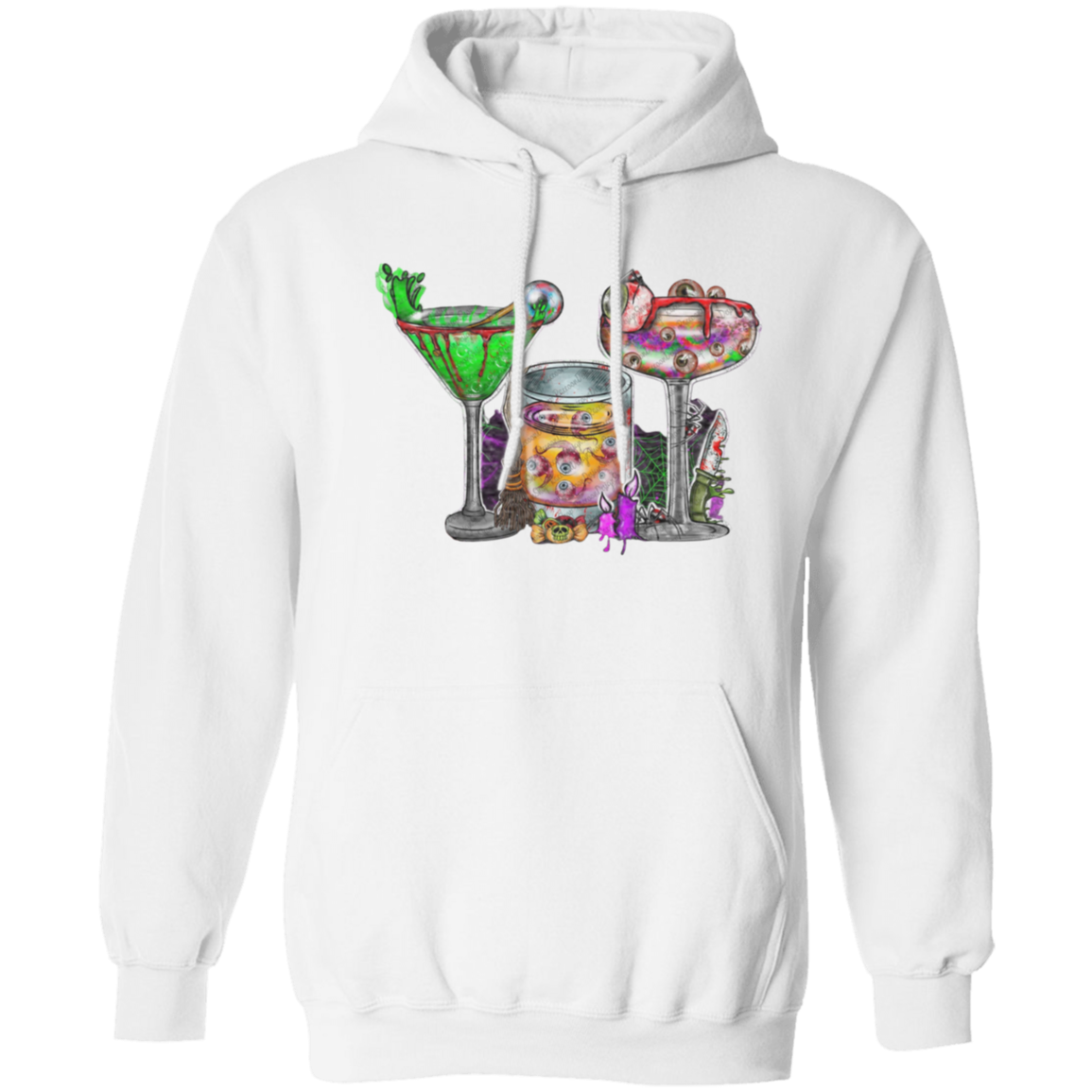 Horror Movie Halloween Drink Pullover Hoodie