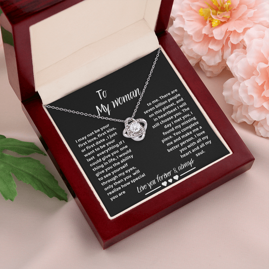 To My woman Love Knot Necklace from  Him