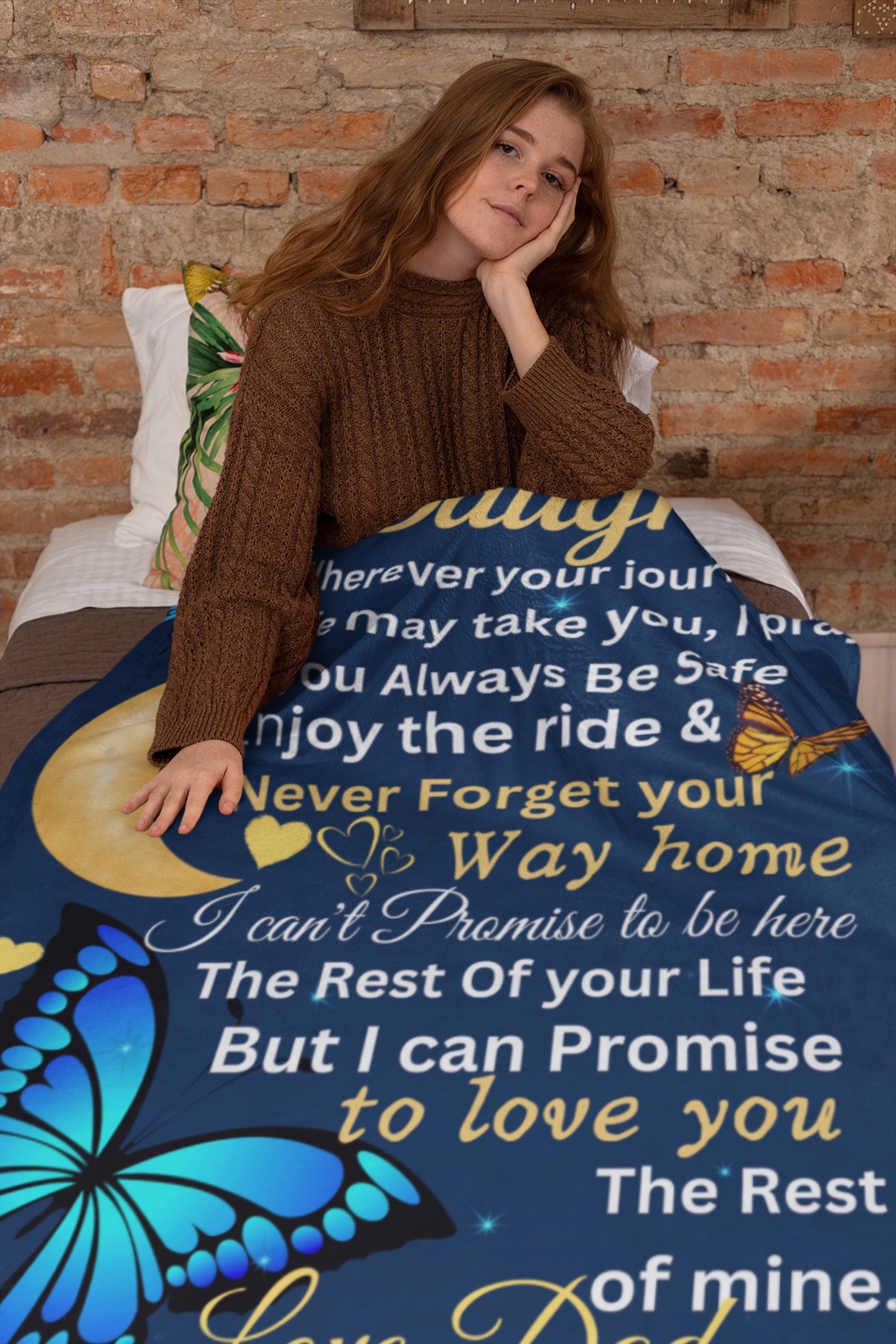 Personalized Cozy  Blanket To My Daughter Never Forget That I Love You, Daughter's Gift  From Dad  50x60